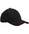 BB820C B820C Beechfield EarthAware® Classic Organic Cotton 6 Panel Sandwich Peak Cap Black / Classic Red colour image